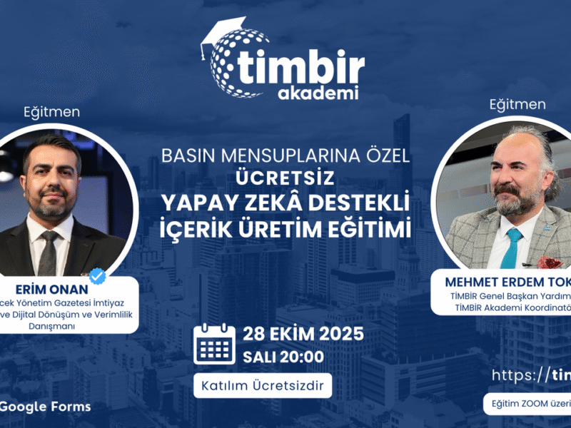 TİMBİR Akademi’den Ücretsiz Yapay Zekâ İçerik Üretim Eğitimi